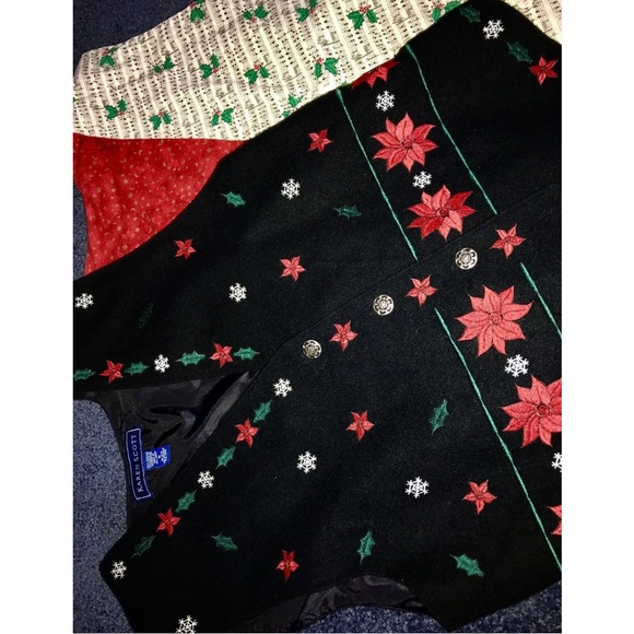 🎁🇨🇦Handcrafted reversible Xmas-music theme vest vintage,new suitable for gift - Picture 15 of 16